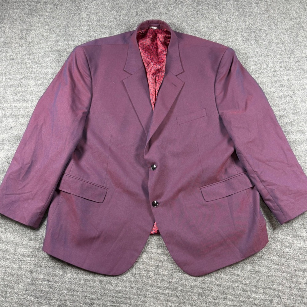 Oak Hill Blazer Mens 3XL 54R Purple Iridescent Two Button Sport Coat Formal